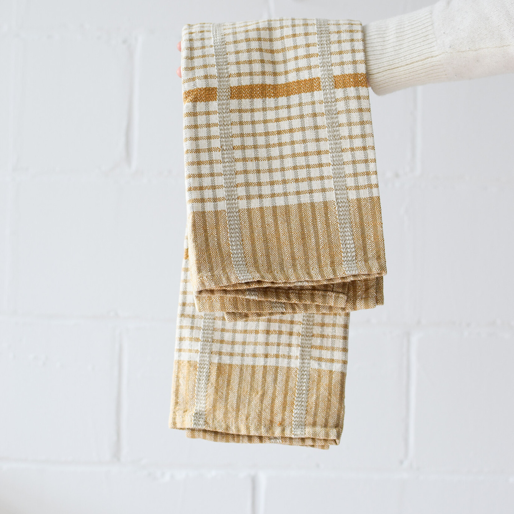 Finley Check Saffron linen duo