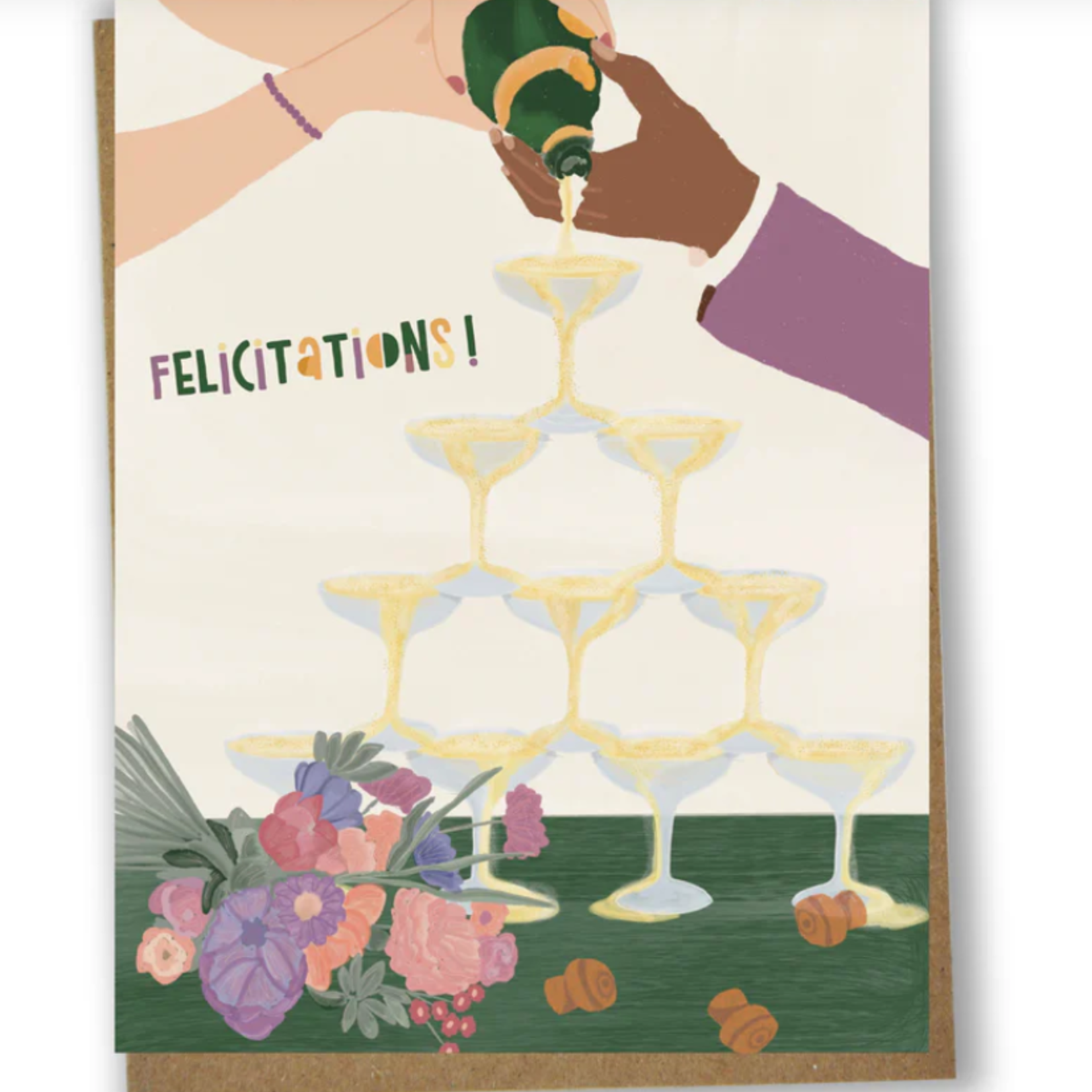 Carte de souhaits - Félicitations Champagne