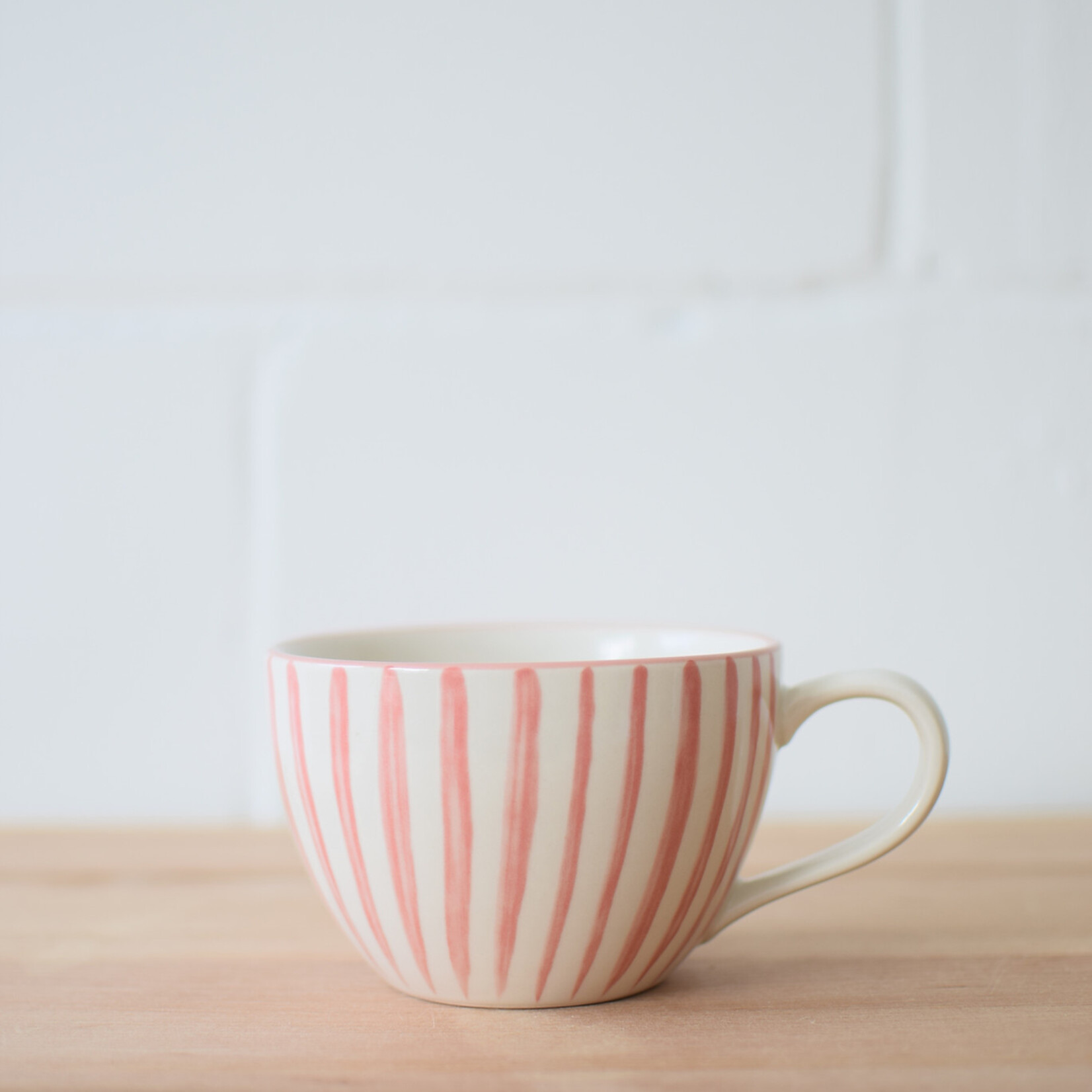 Tasse rayures Cabana rose