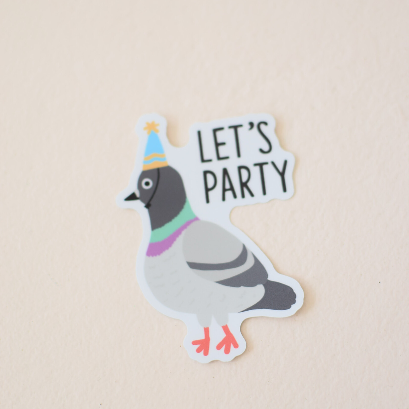 Sticker Let's party pigeon