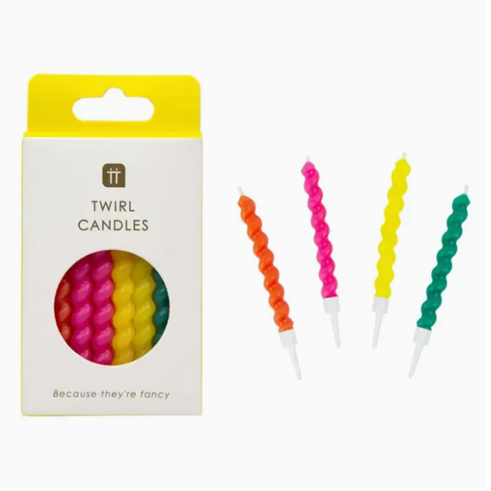 Bougies d'anniversaire torsadées Arc-en-ciel x8
