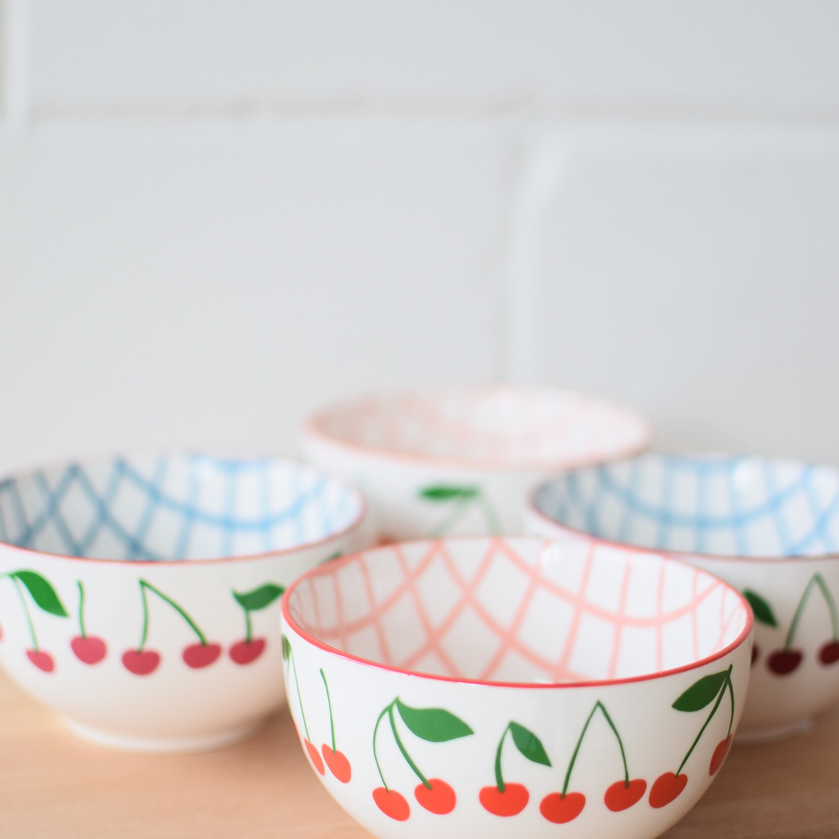 Cherry checkered bowl
