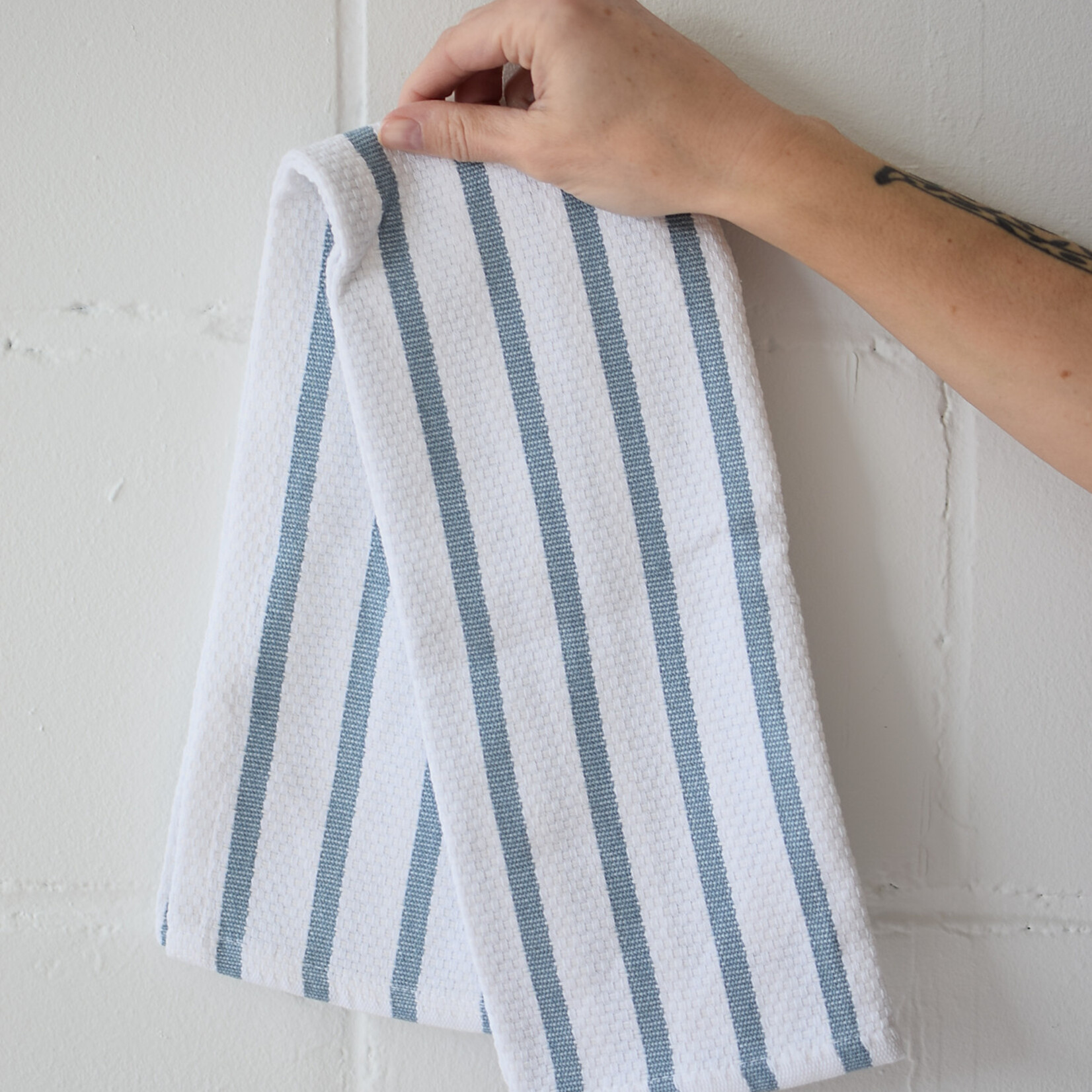 Linge vaisselle Rayures Bleues