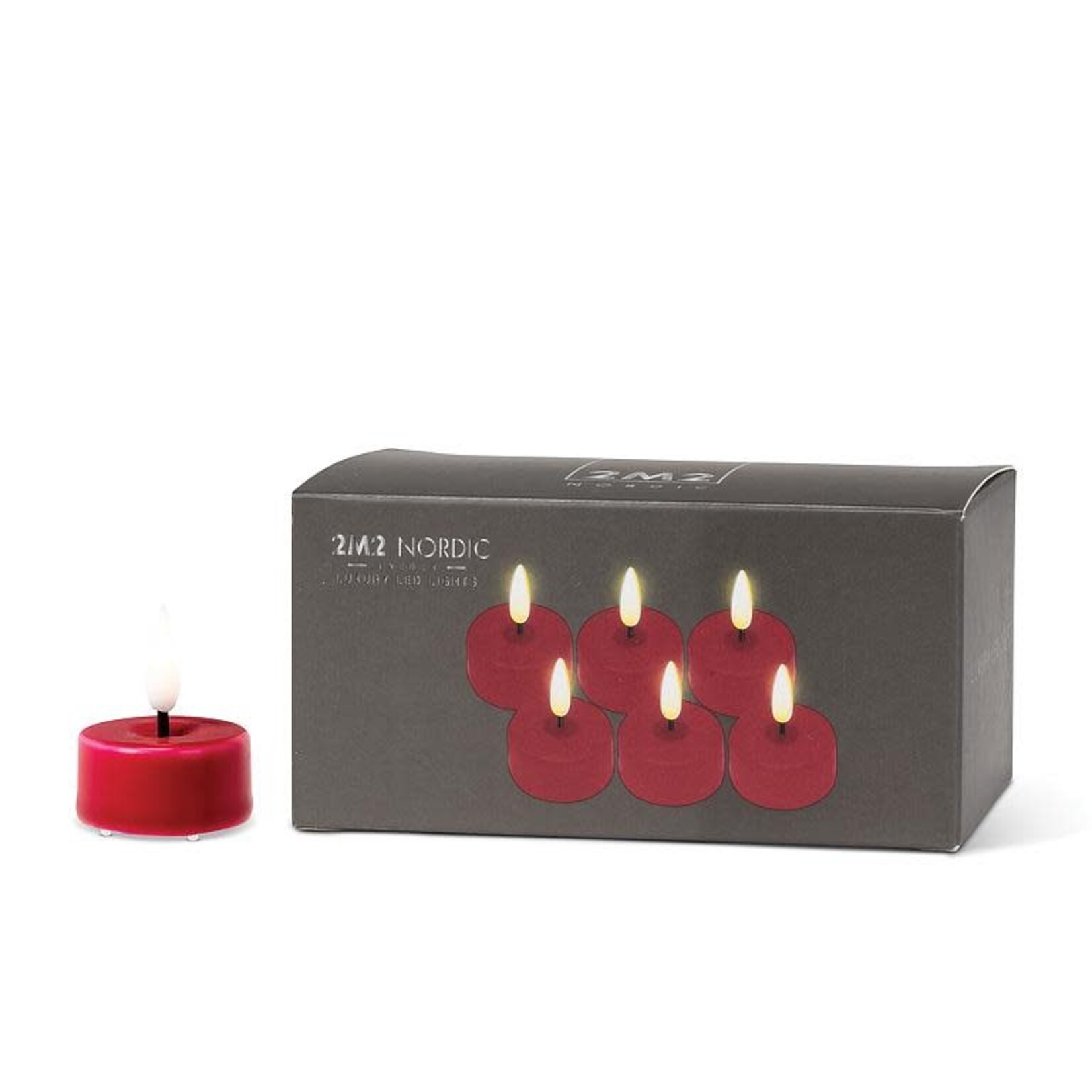 Lot de 6 bougies chauffe plat LED - Rouge