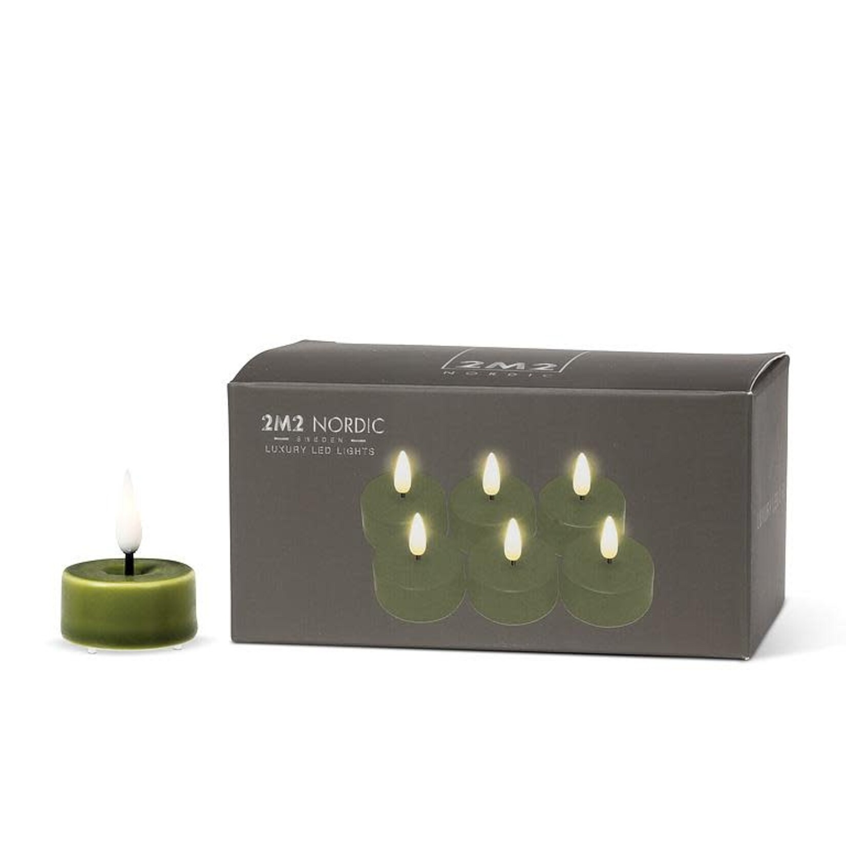 Lot de 6 bougies chauffe plat LED - Vert