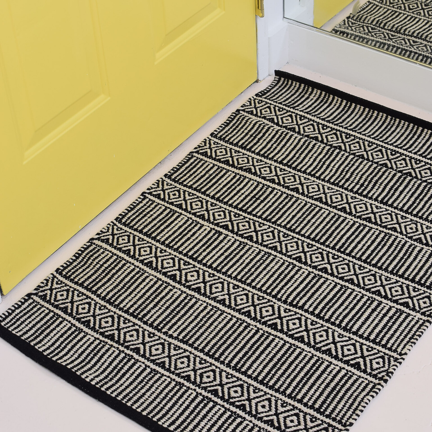 Tapis coton Geo Noir