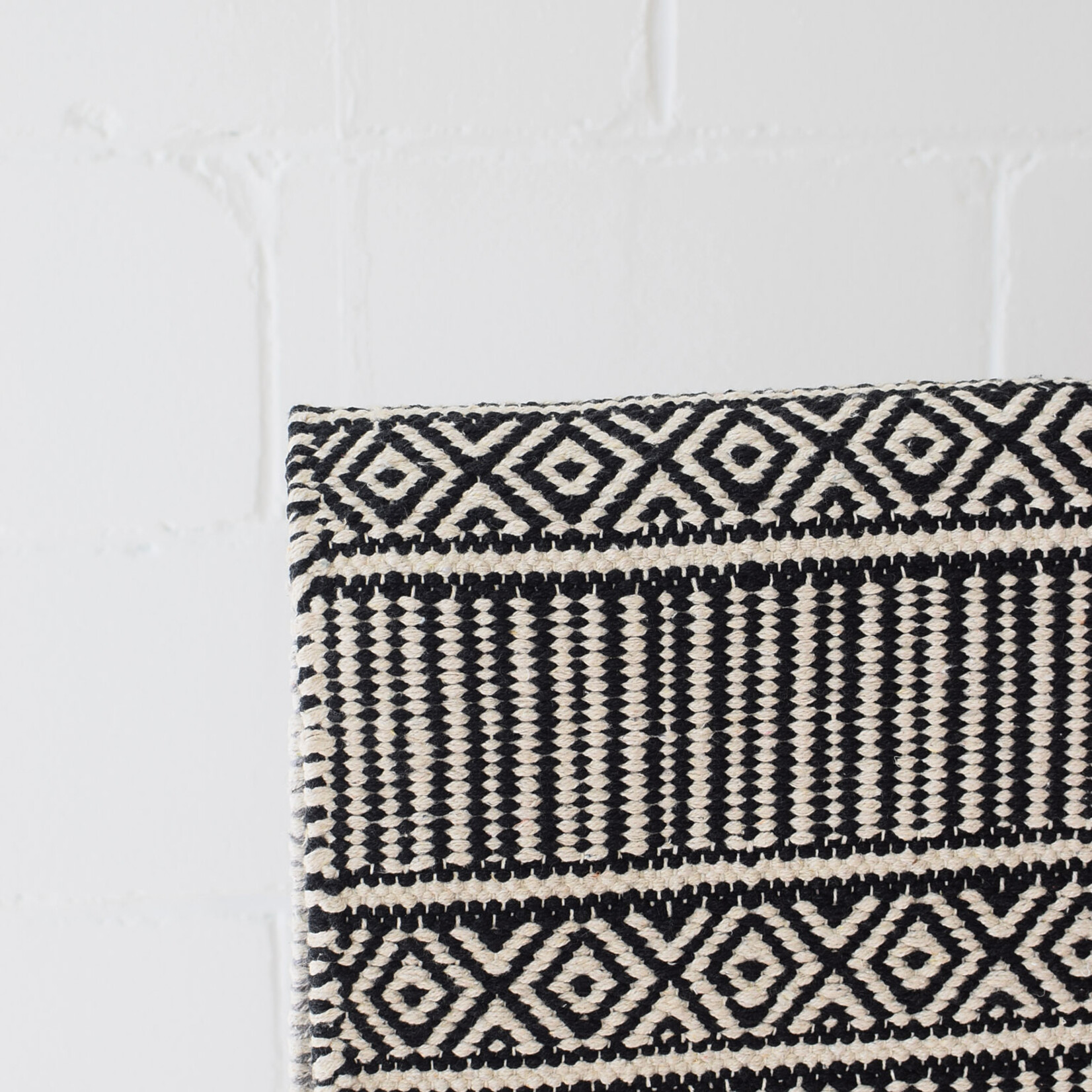 Tapis coton Geo Noir