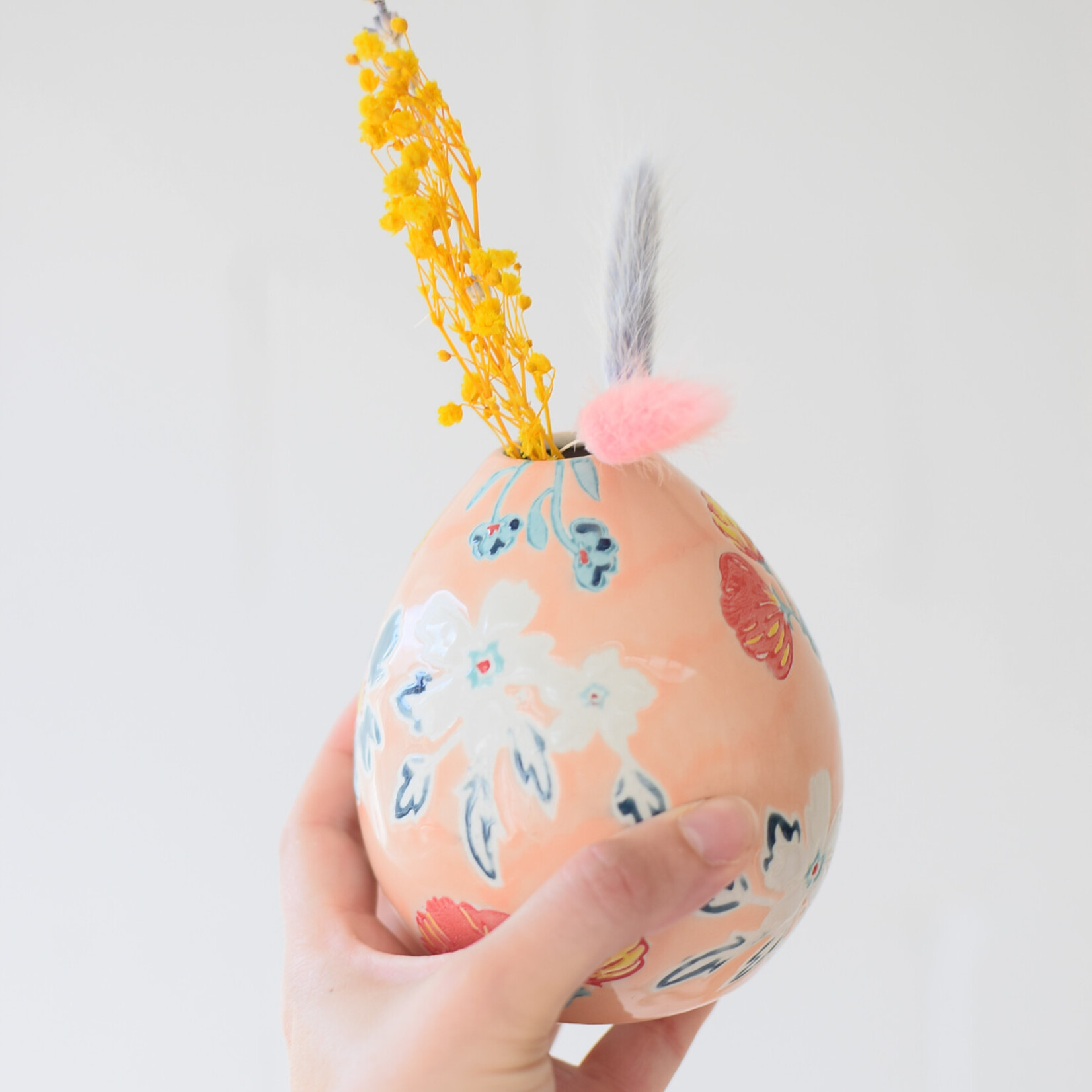 Vase flowered Pink