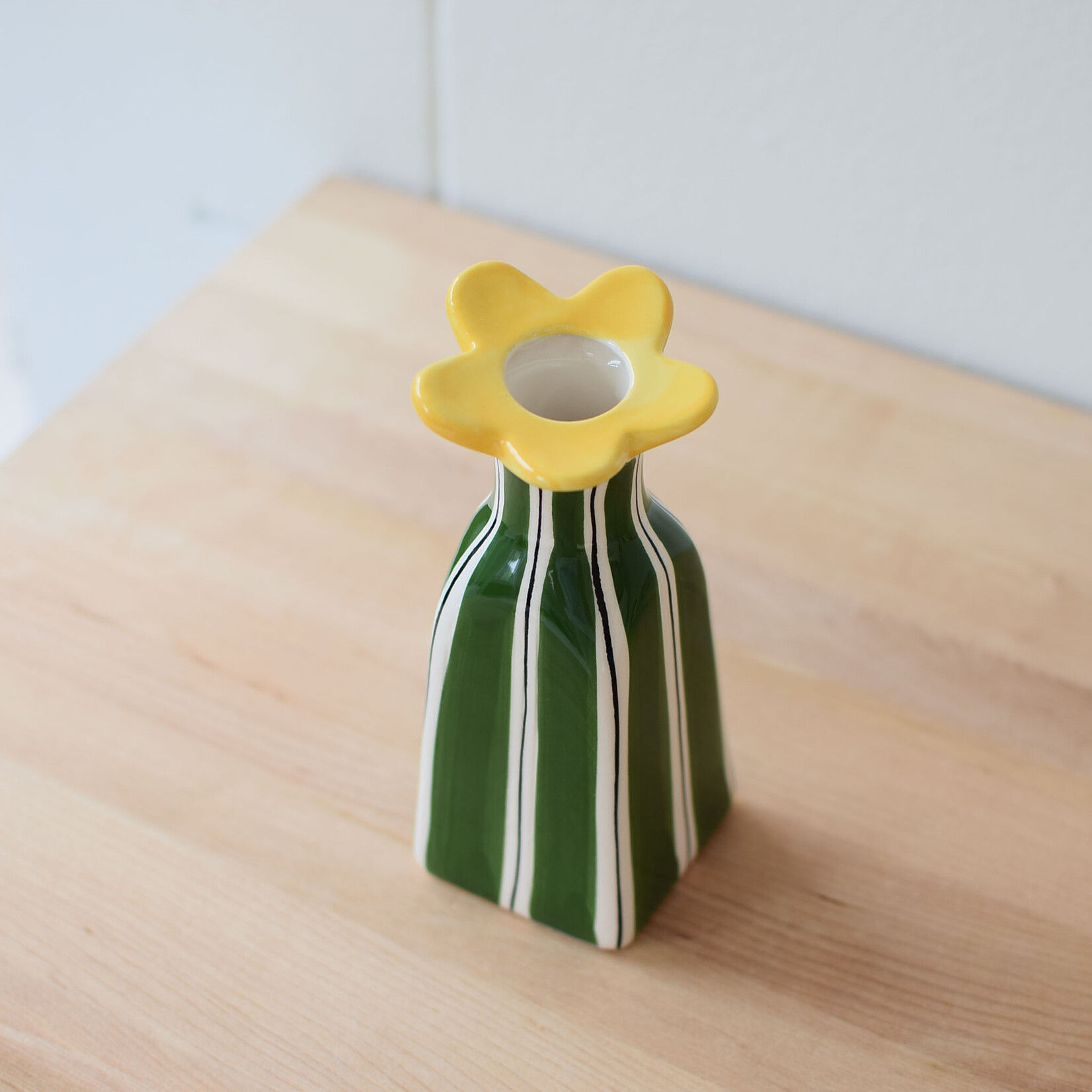 Vase long vert Marguerite