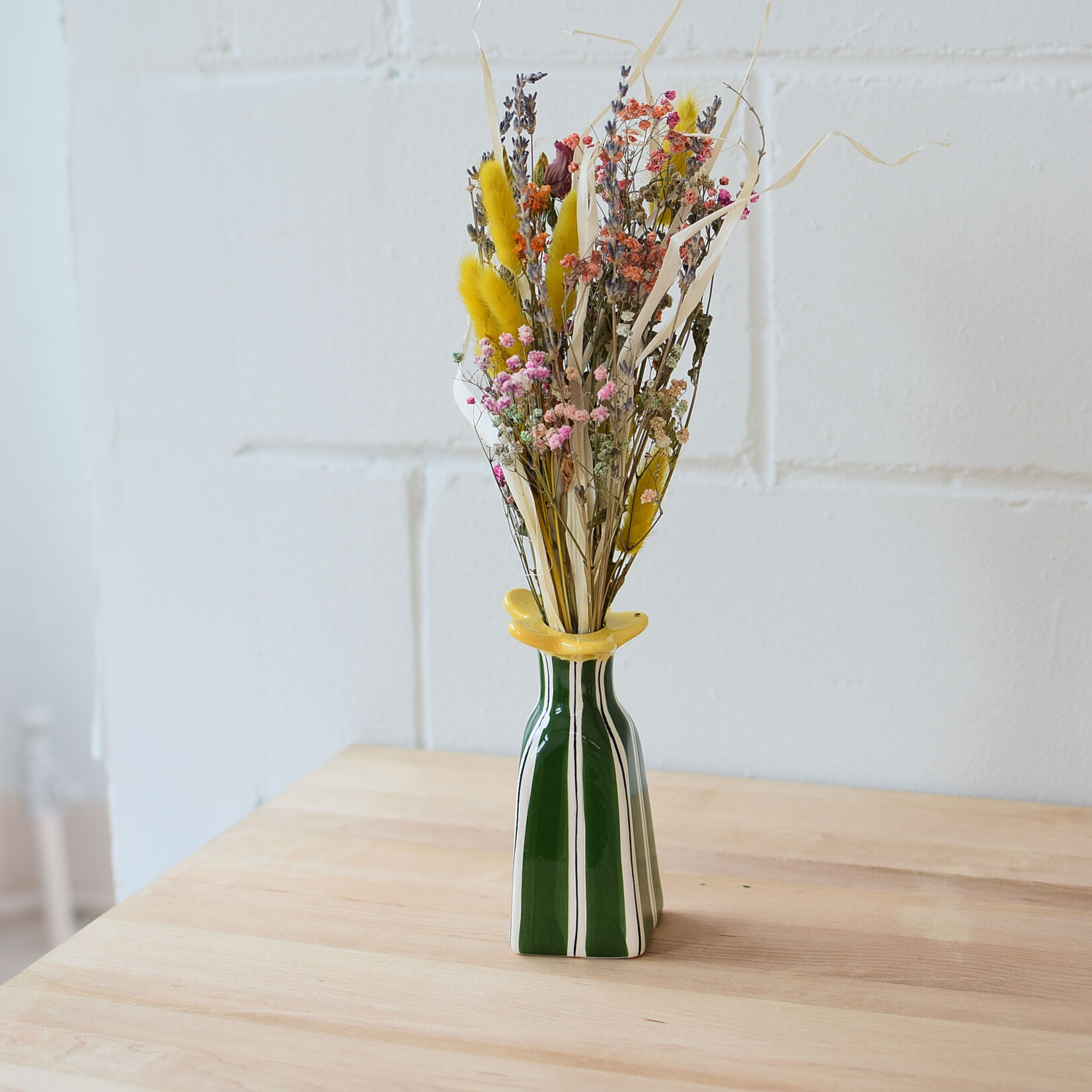 Long vase green Daisy
