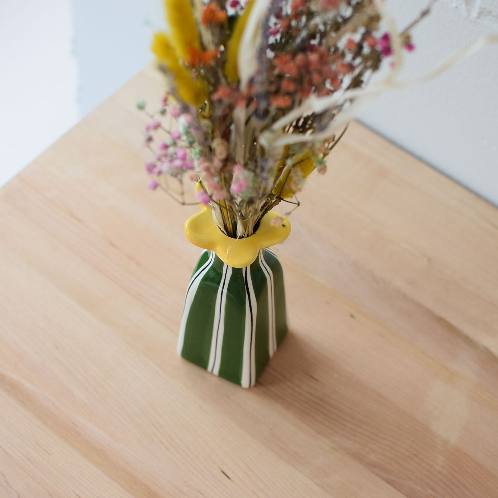 Long vase green Daisy