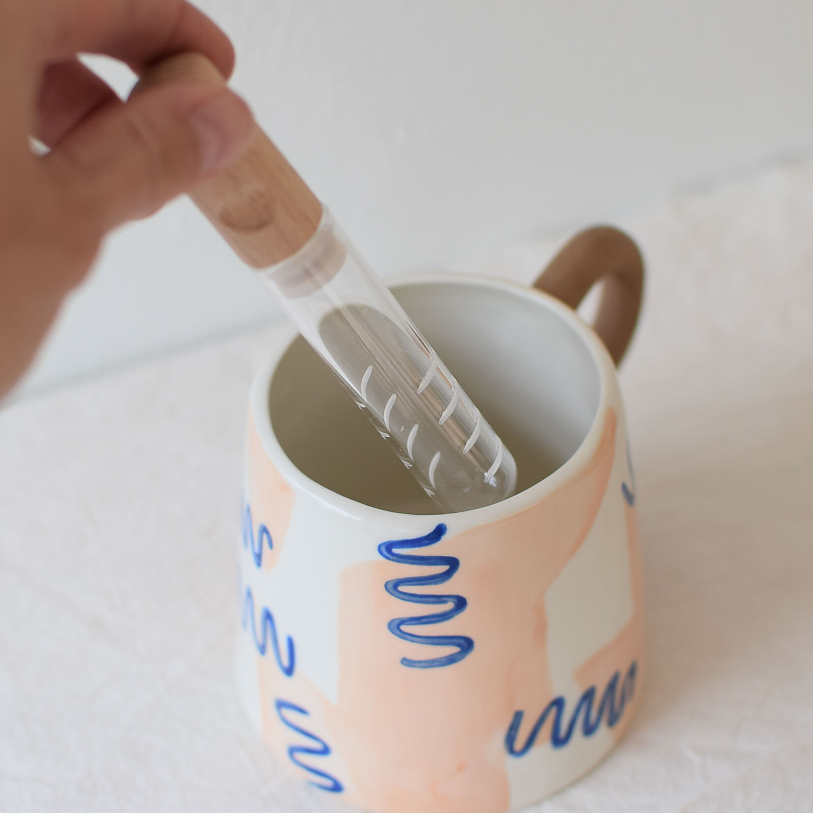 Tube à Thé  en verre et bois