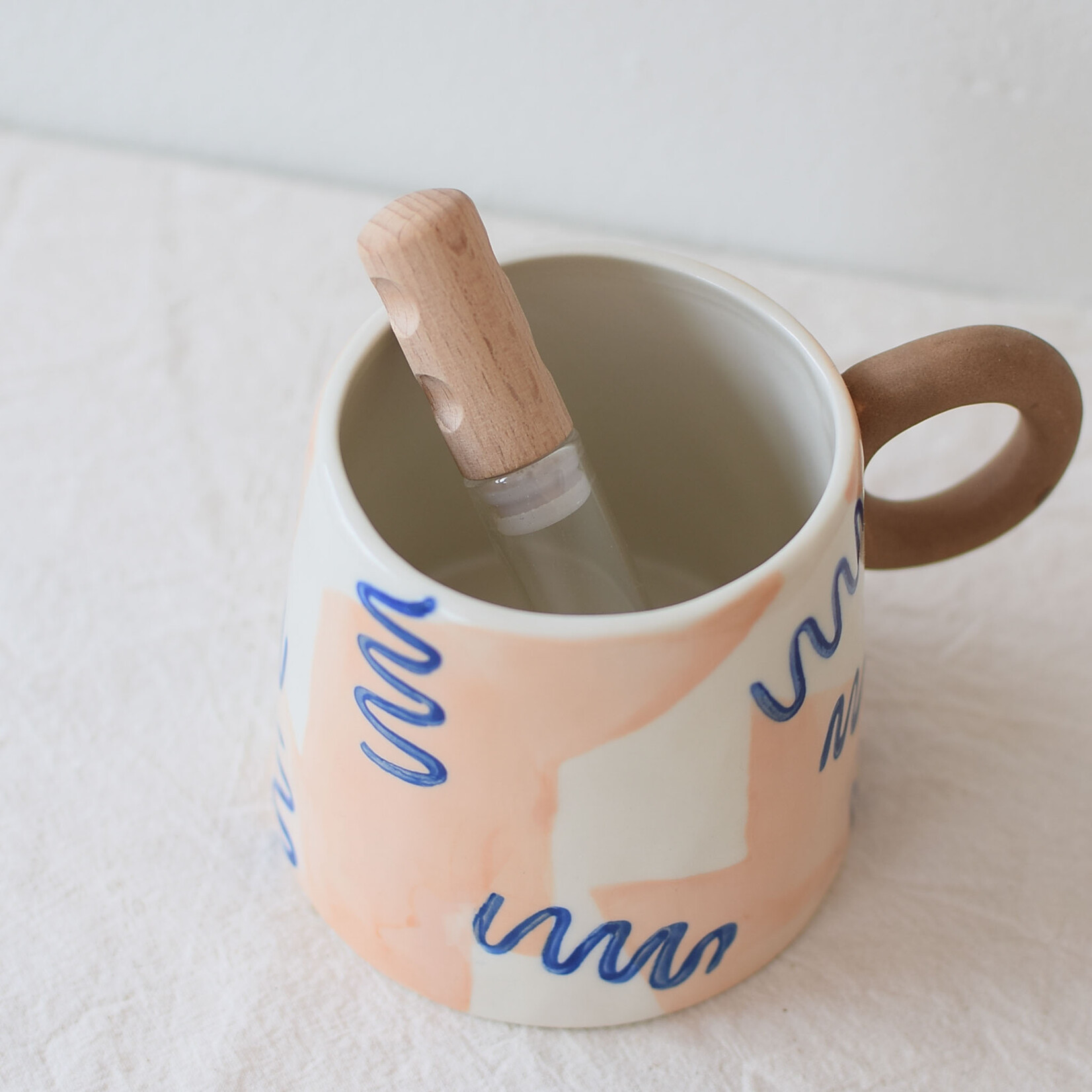 Tube à Thé  en verre et bois