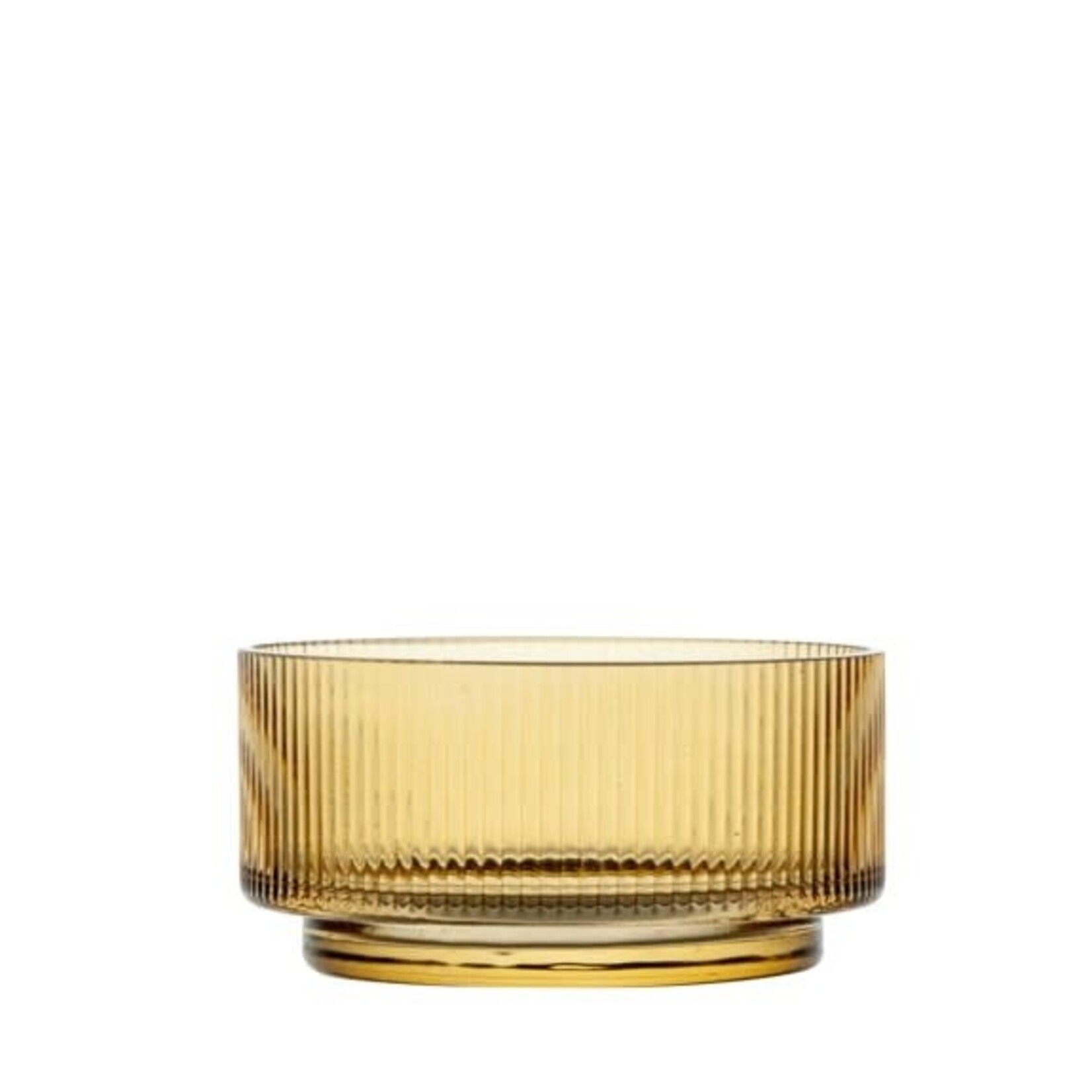 Ribbed stacking bowl - Amber