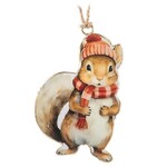 Retro winter squirrel ornament