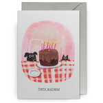 Card - Birthday Cake With Dog And Cat