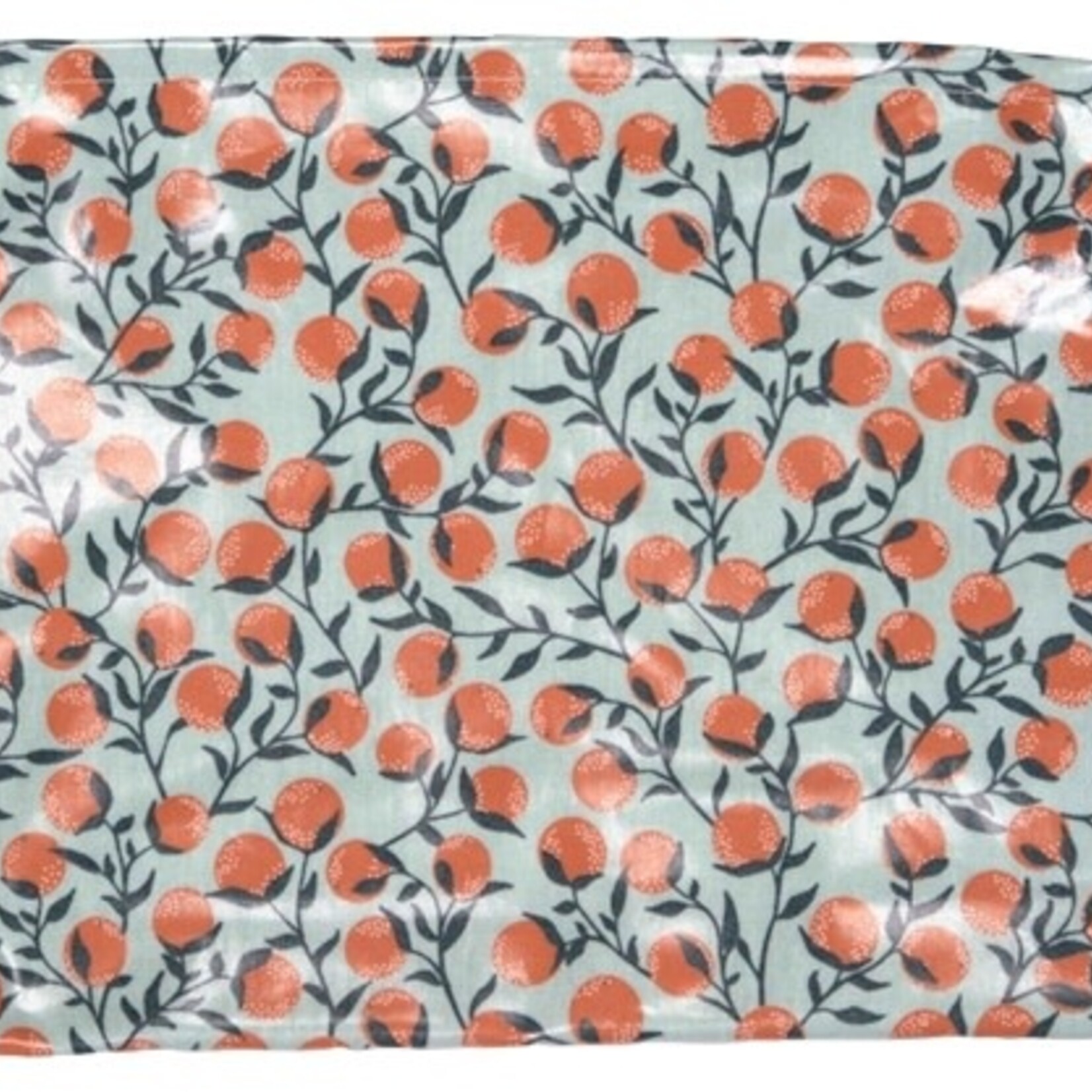 Pochette Cirée XL Oranges et Tons aqua