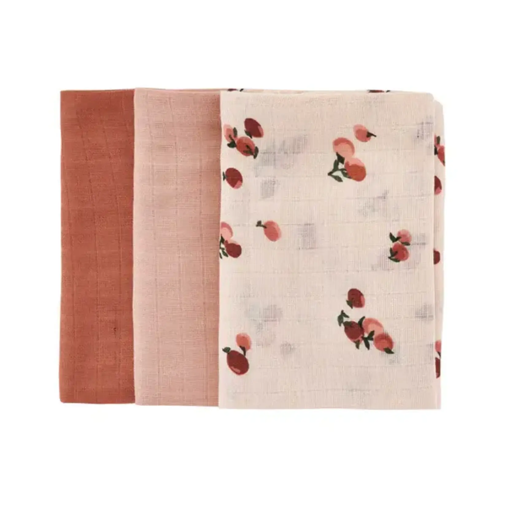 Ensemble de 3 Carrés de mousseline - Pêche