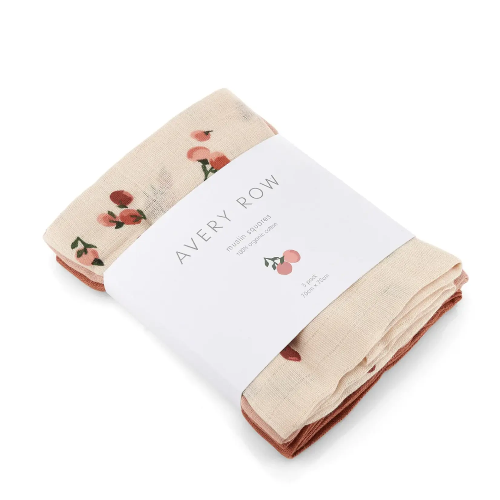 Set of 3 Muslin Squares - Peach