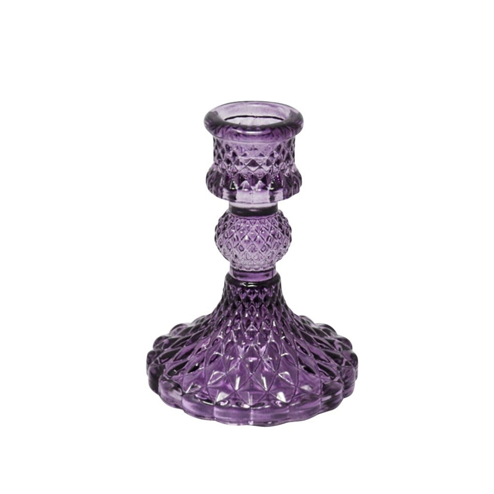 Bougeoir en verre - Violet