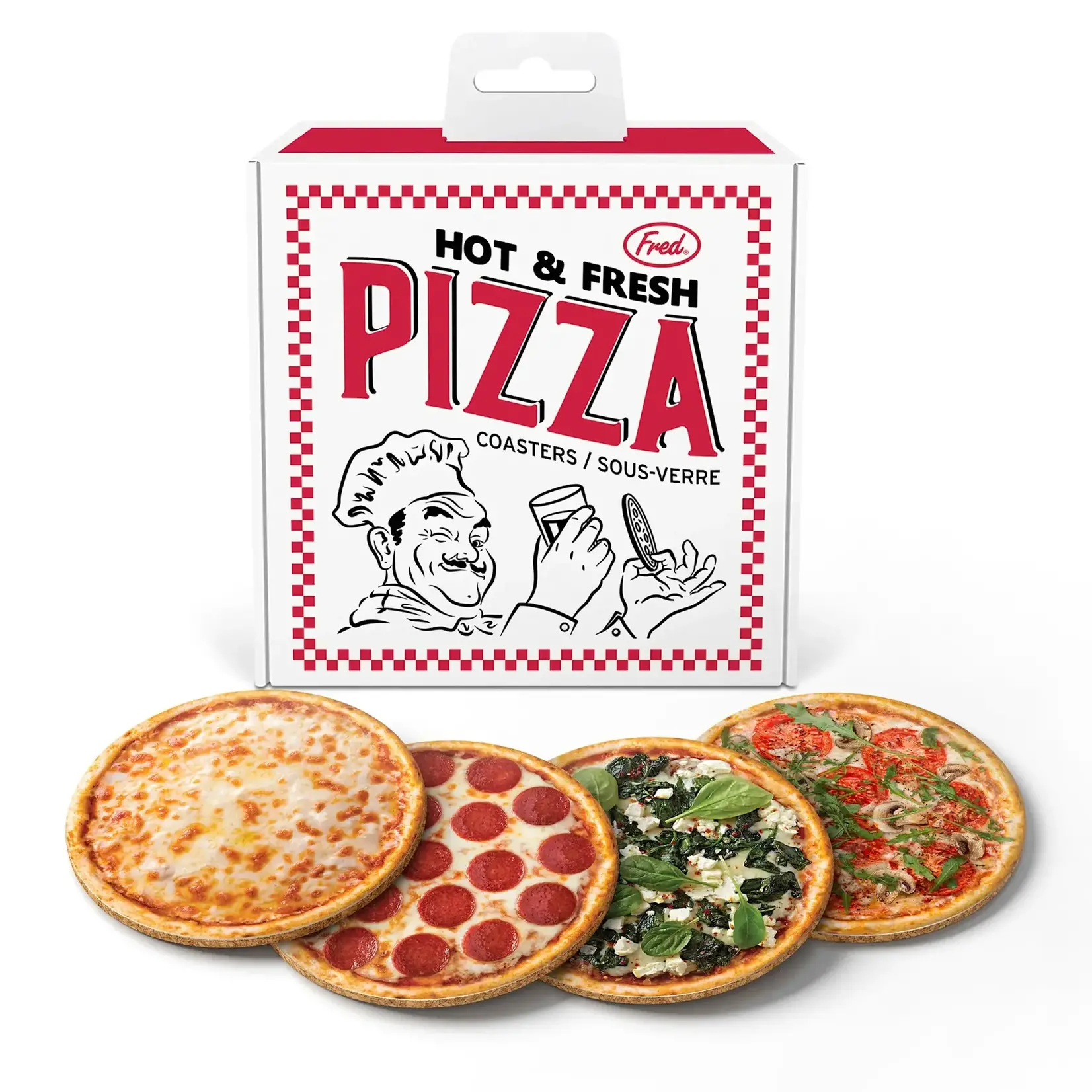 Pizza coasters (4) MDF and cork