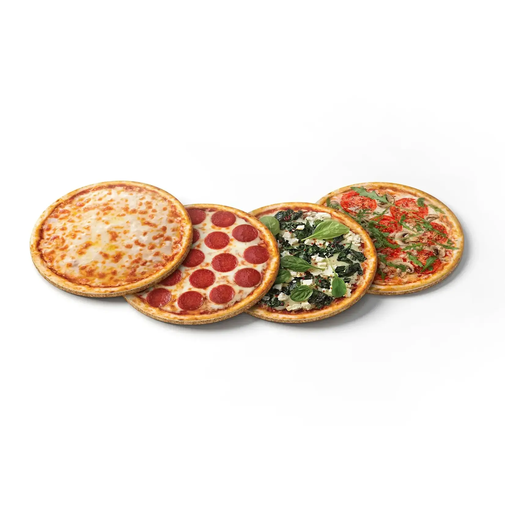 Pizza coasters (4) MDF and cork