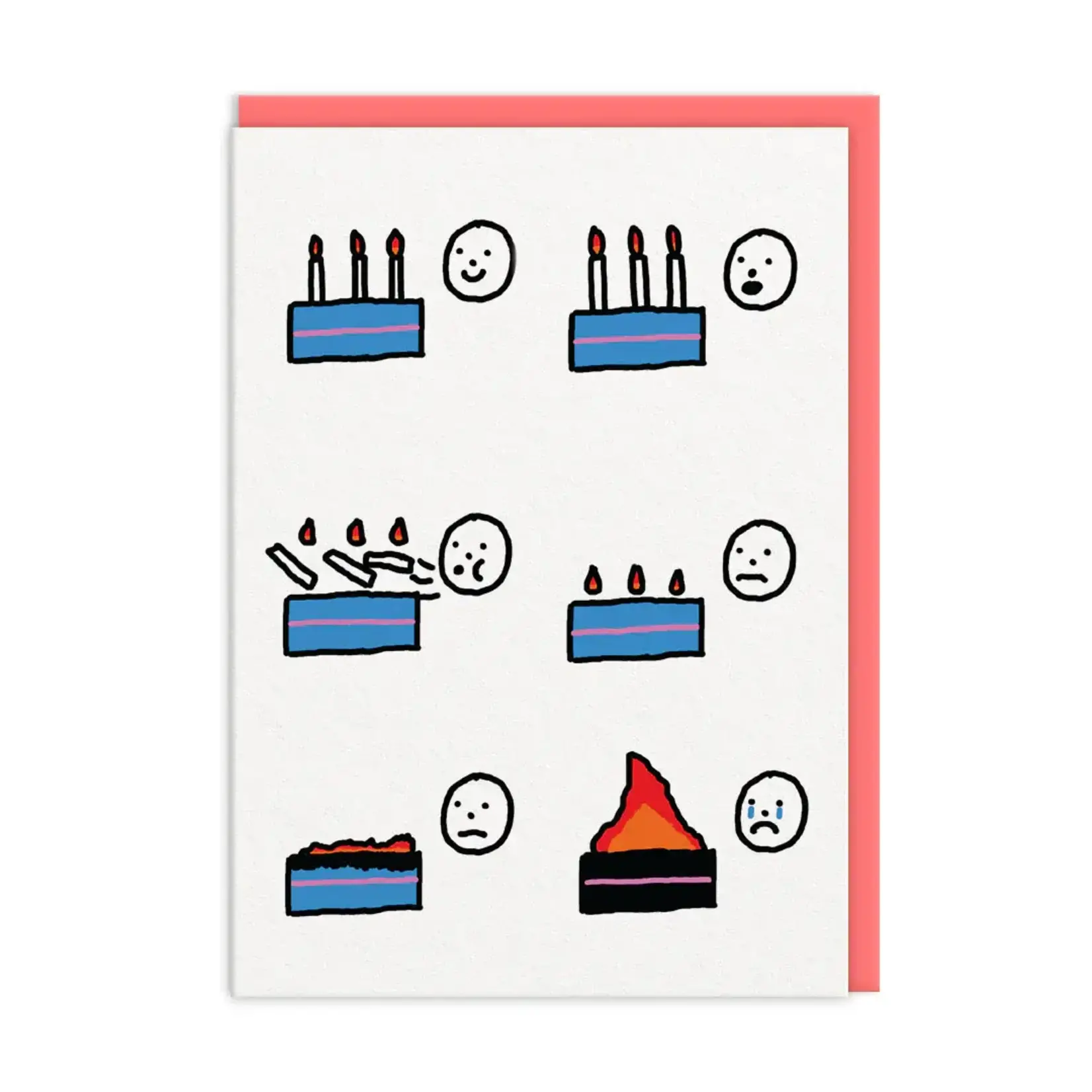Carte de souhaits - Gâteau en feu