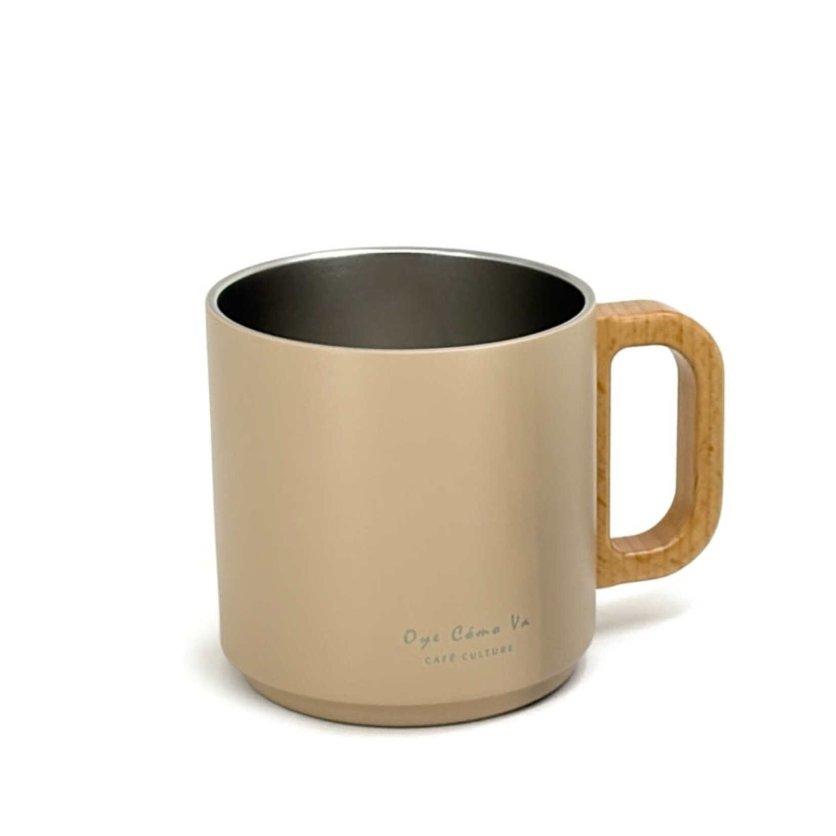 Tasse double-paroi anse bois