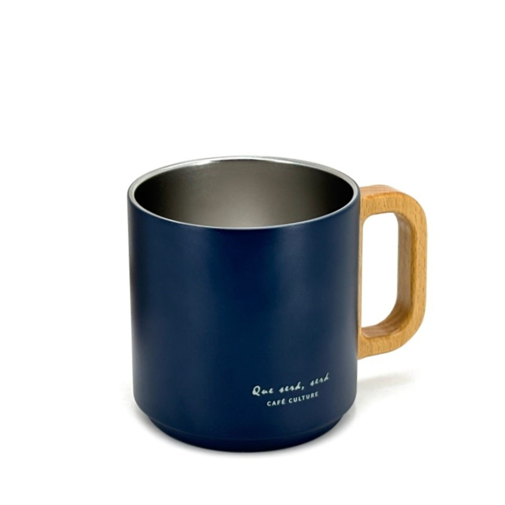 Tasse double-paroi anse bois
