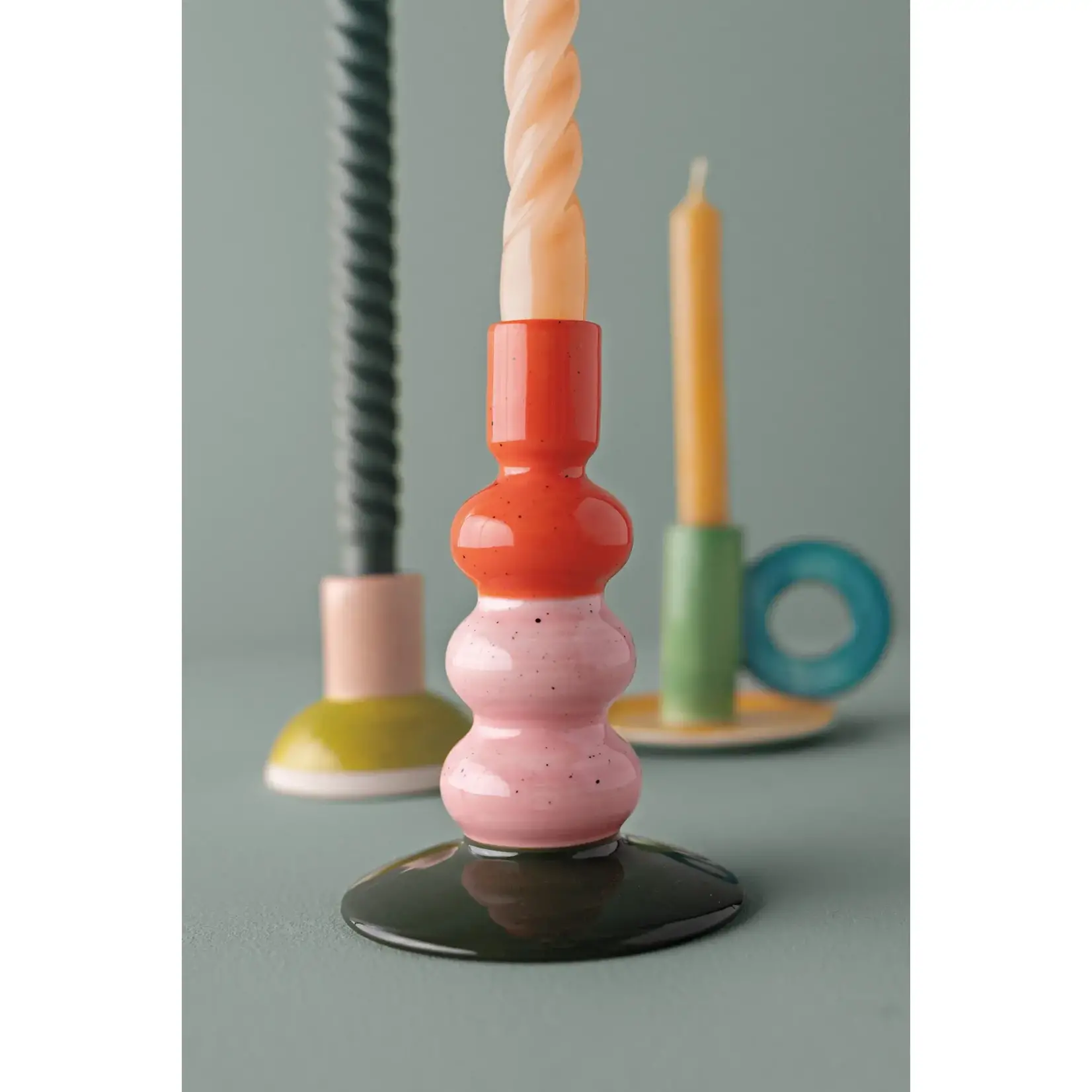 Red and pink candle holder