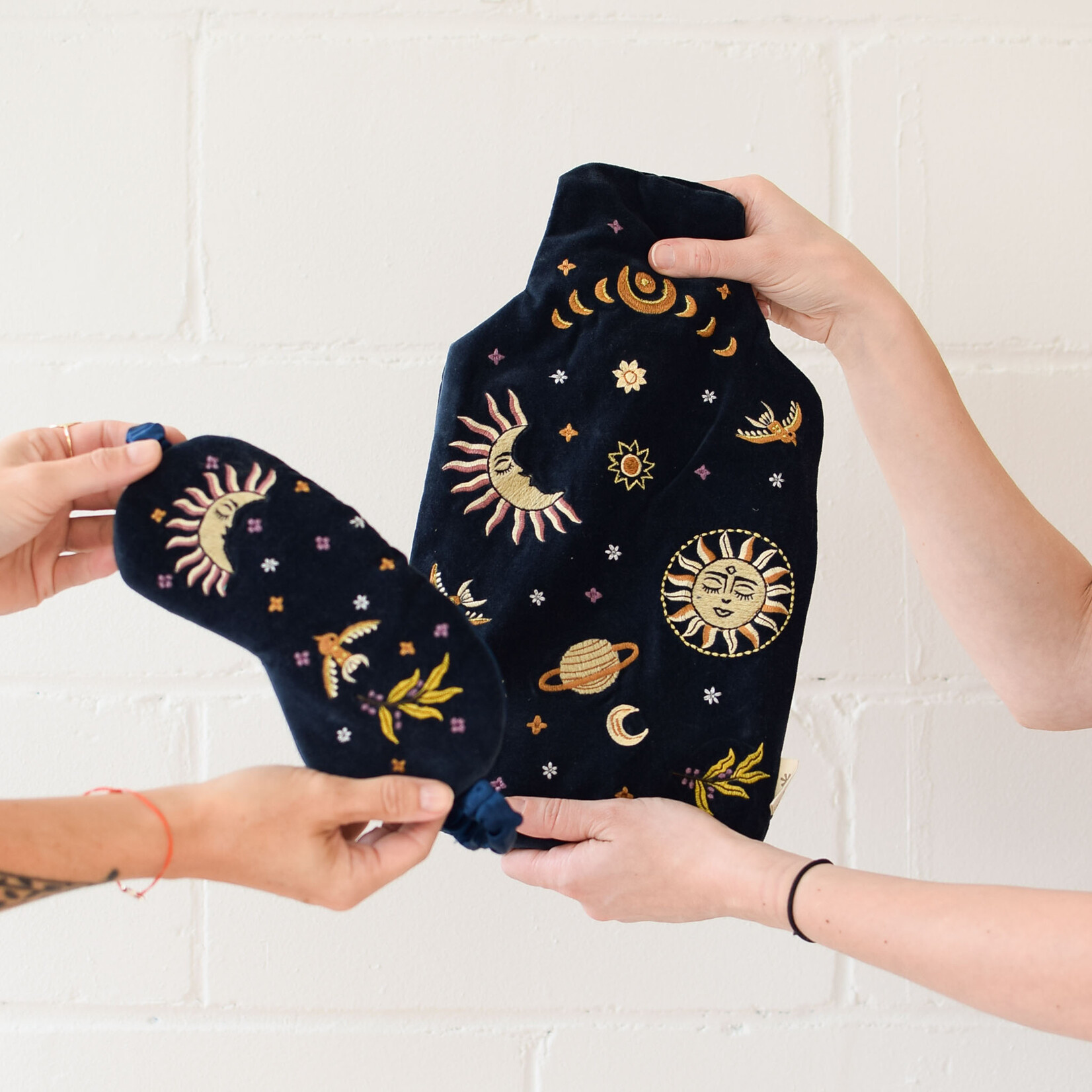 Velvet hot water bottle - Ciel de nuit