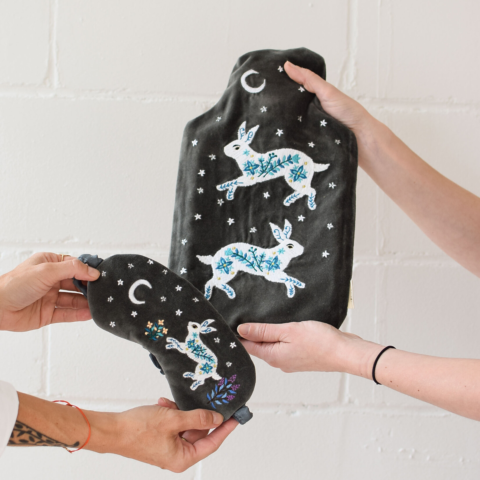 Velvet hot water bottle - Rabbit