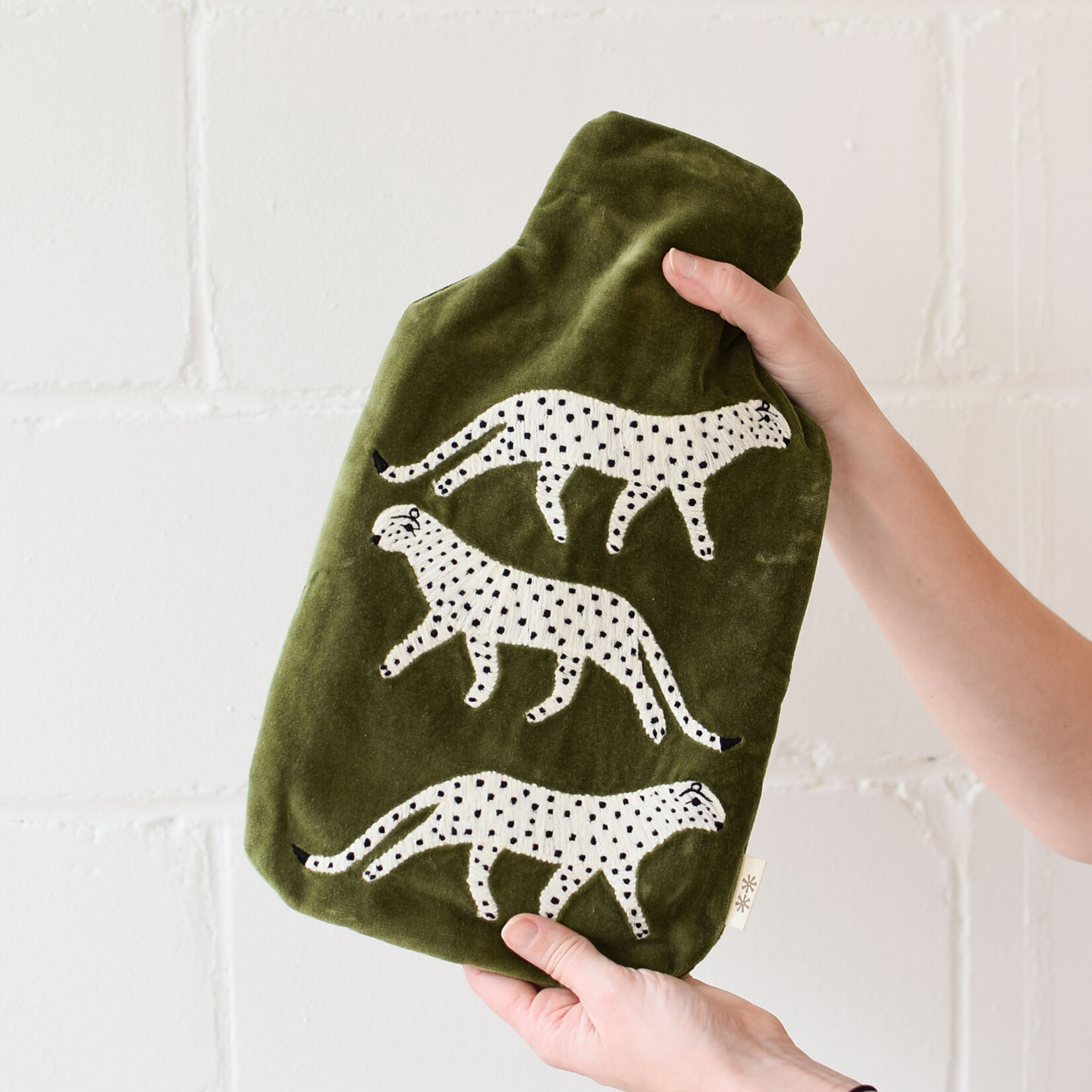 Velvet hot water bottle - Leopard