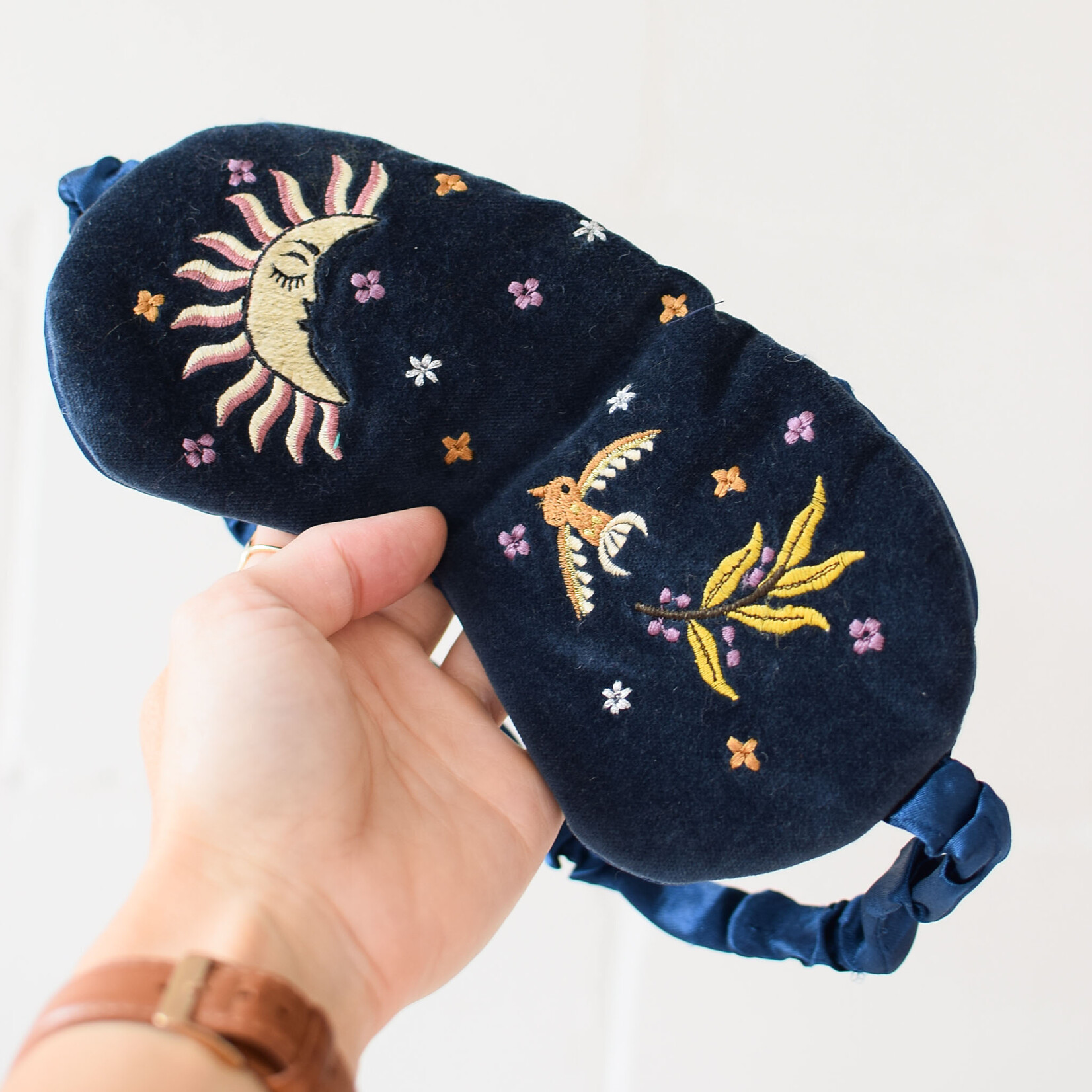 Velvet and satin night mask - Ciel de nuit