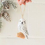 Ornament - White wooden owl