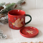 Tasse et couvercle Oiseau de Noël
