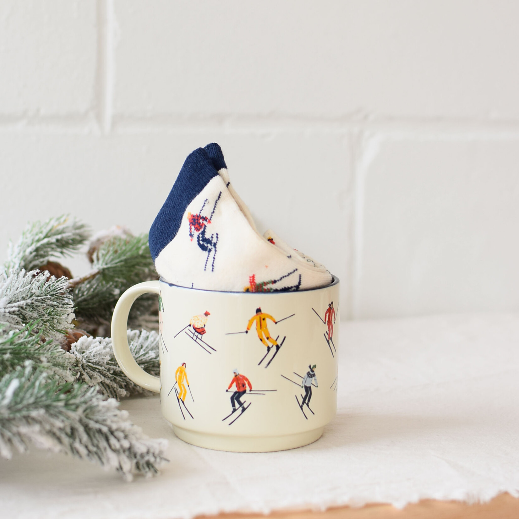 Duo Chaussettes et tasse Skieurs