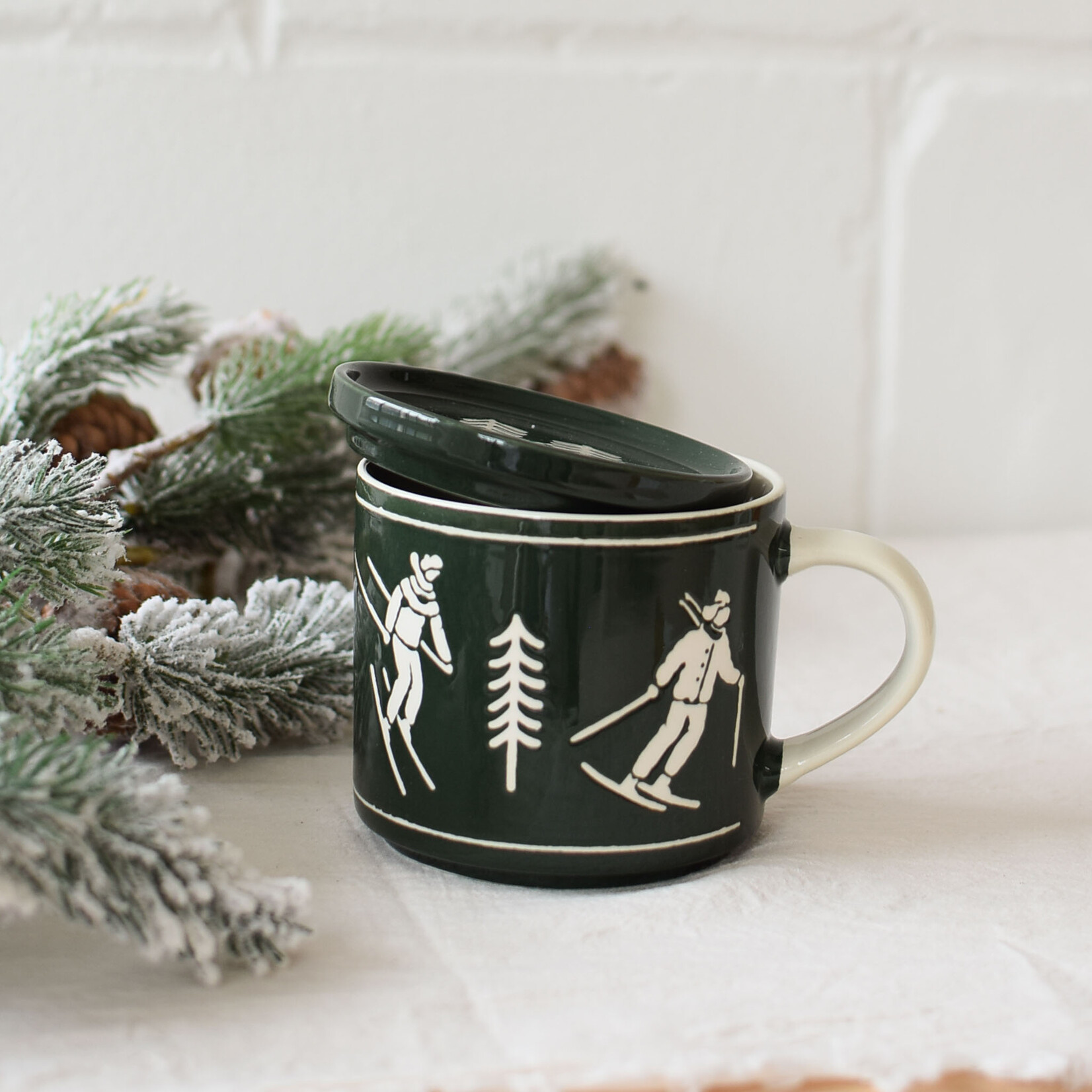 Tasse et couvercle Skieurs