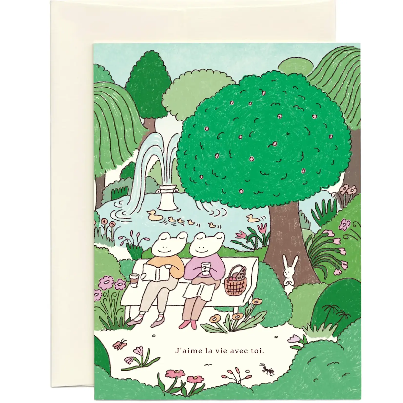 Grreting card -  I love life with you (french)