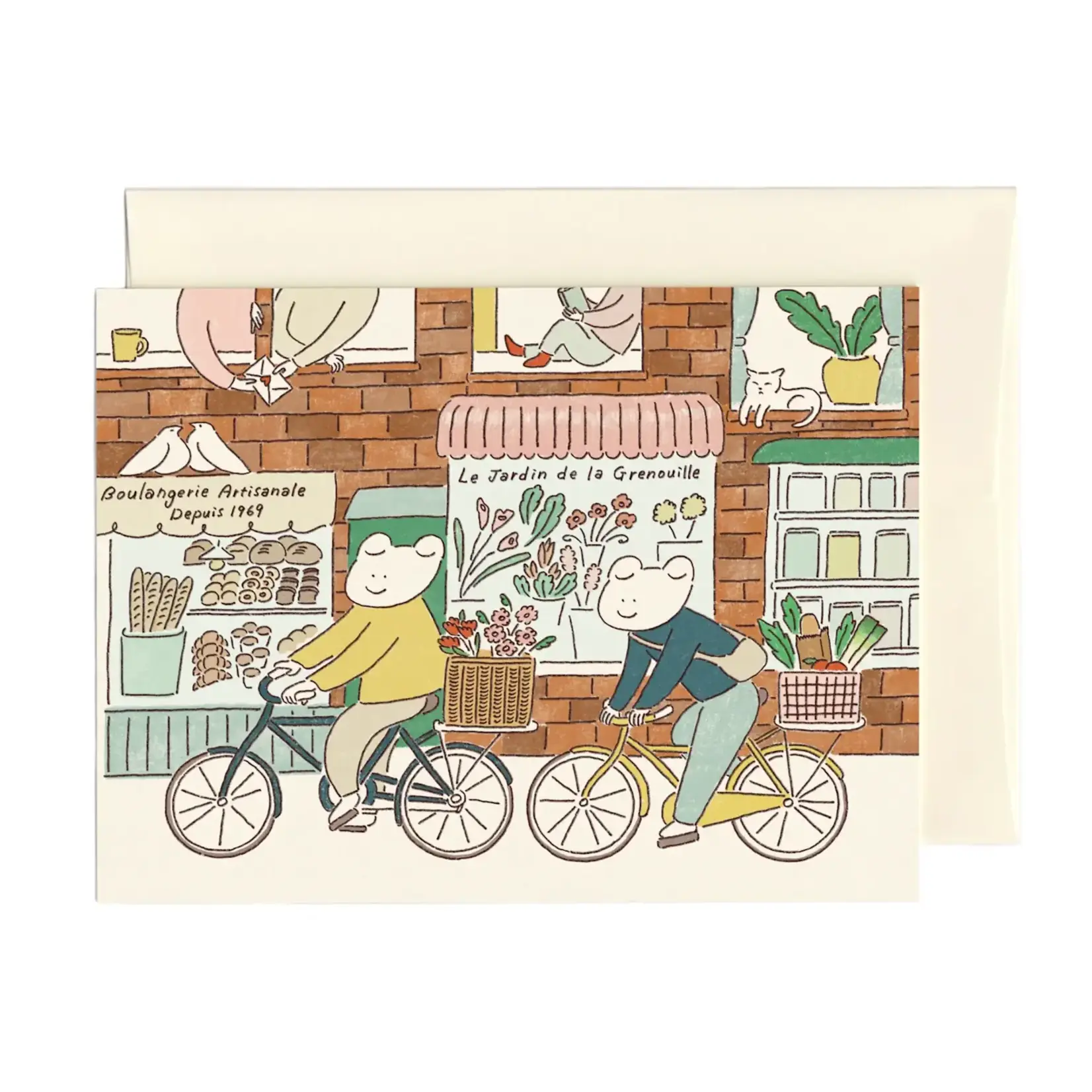 Greeting card - City bikers