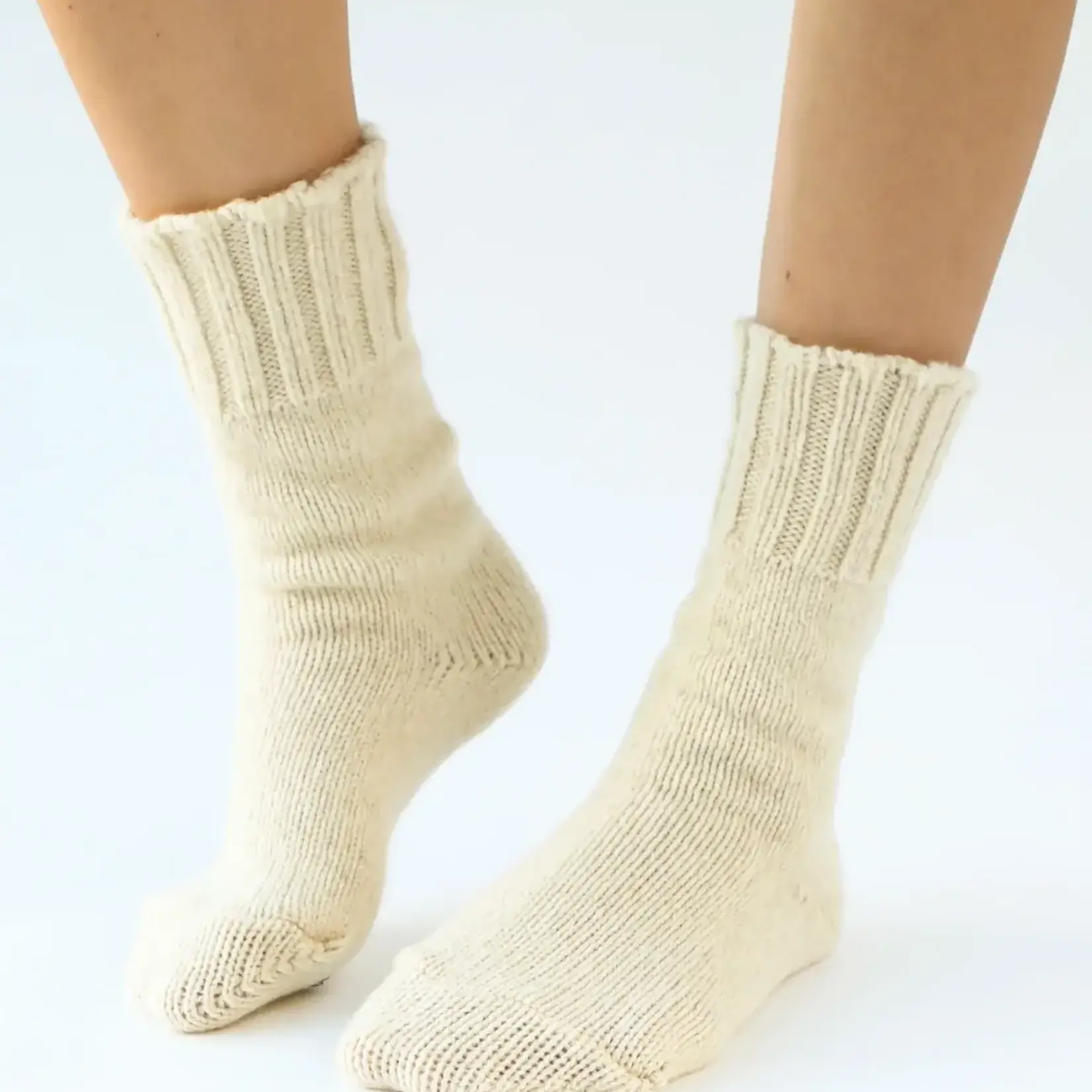 Off-White Wool Sunday Socks