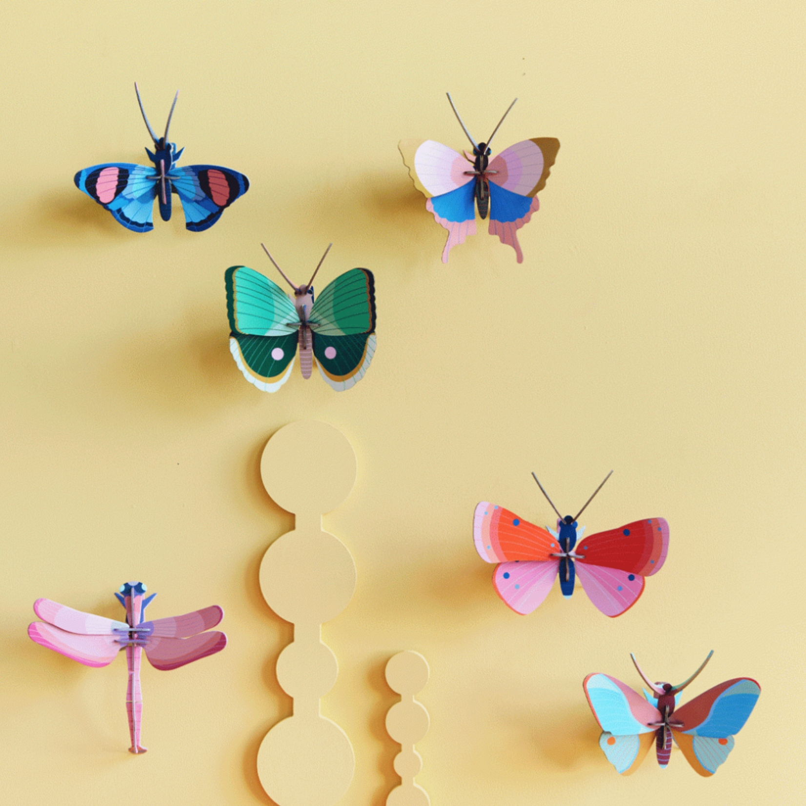 Kit 3D - Papillon Rayures fougère