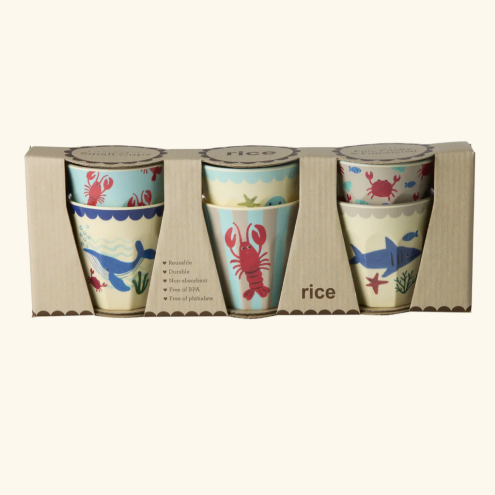 Set of 6 160ml cups - Ocean