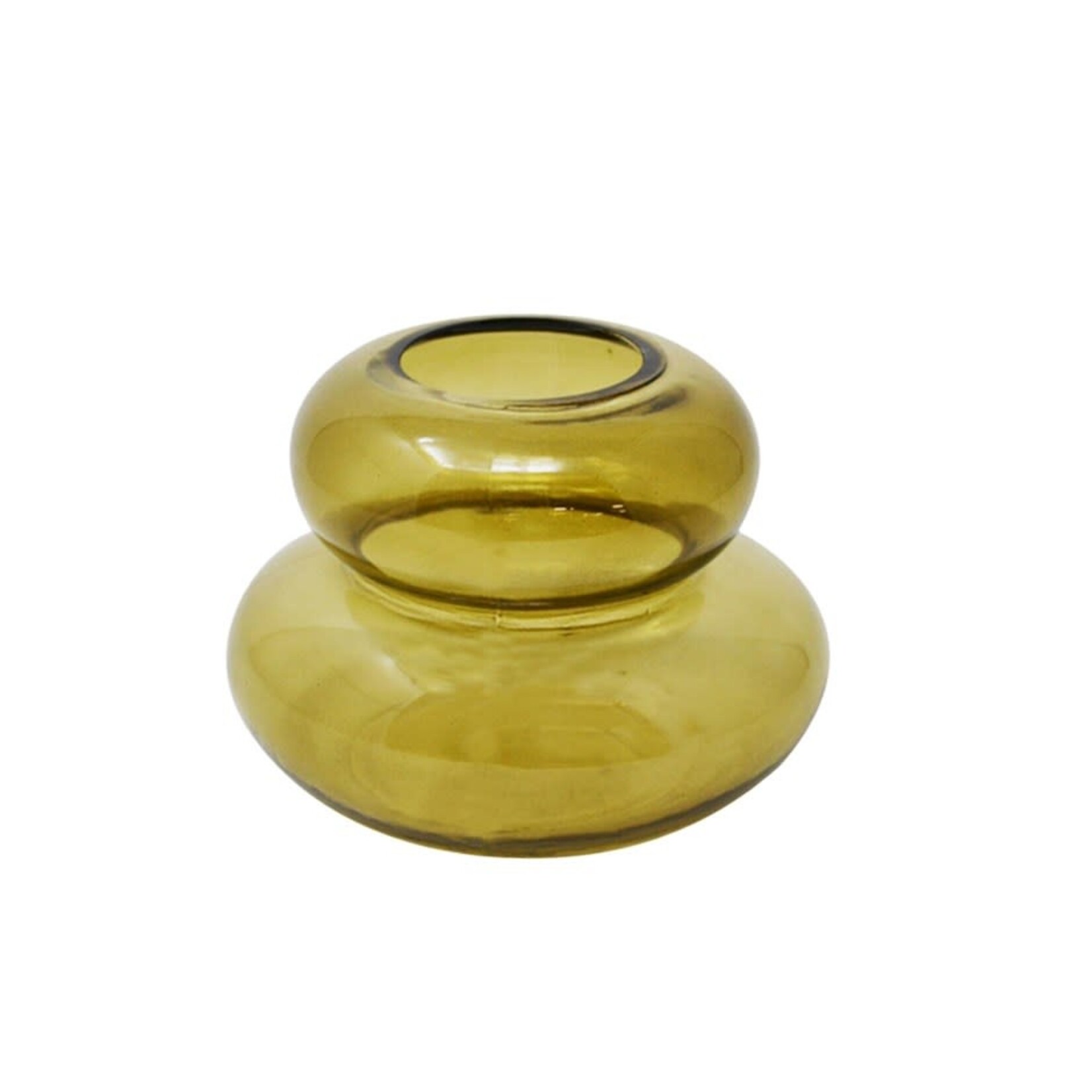 Glass pebble vase - Green