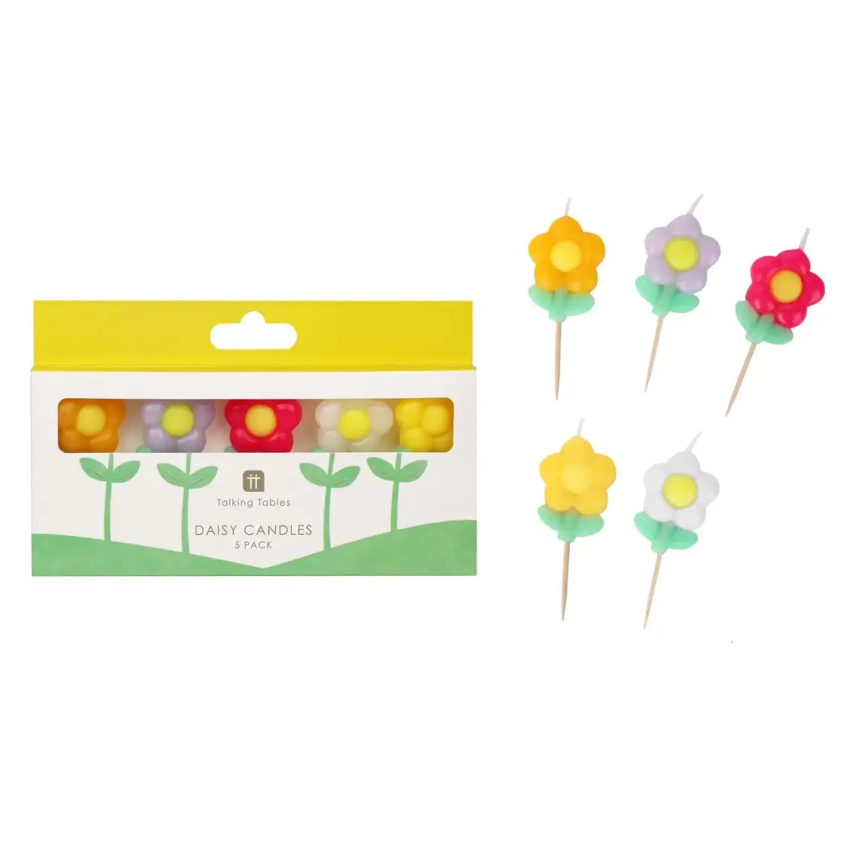 Bougies d'anniversaire Marguerites x5