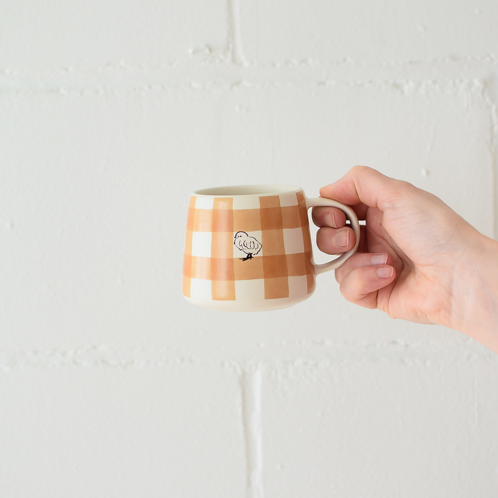 Mini Chick checkered mug
