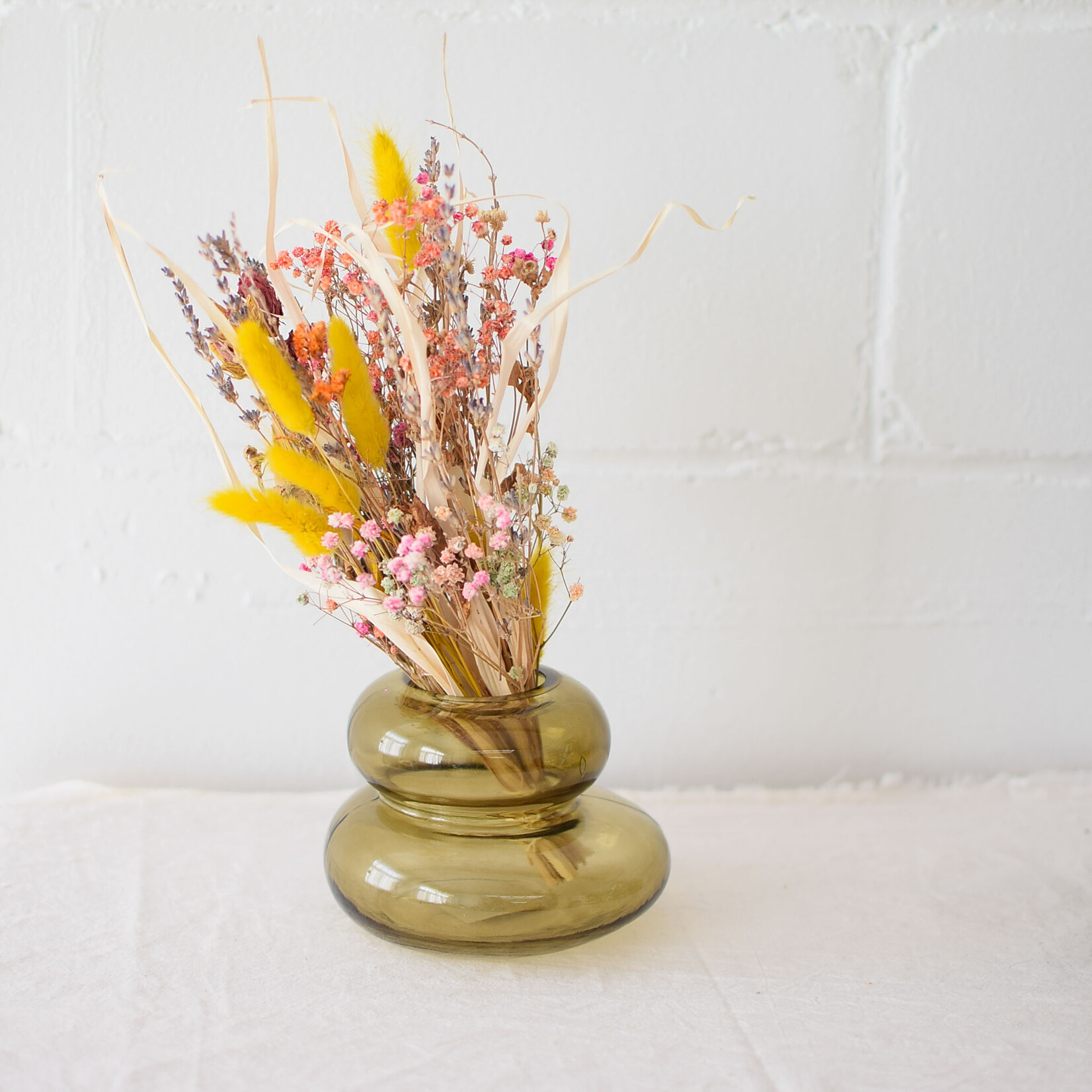 Glass pebble vase - Green