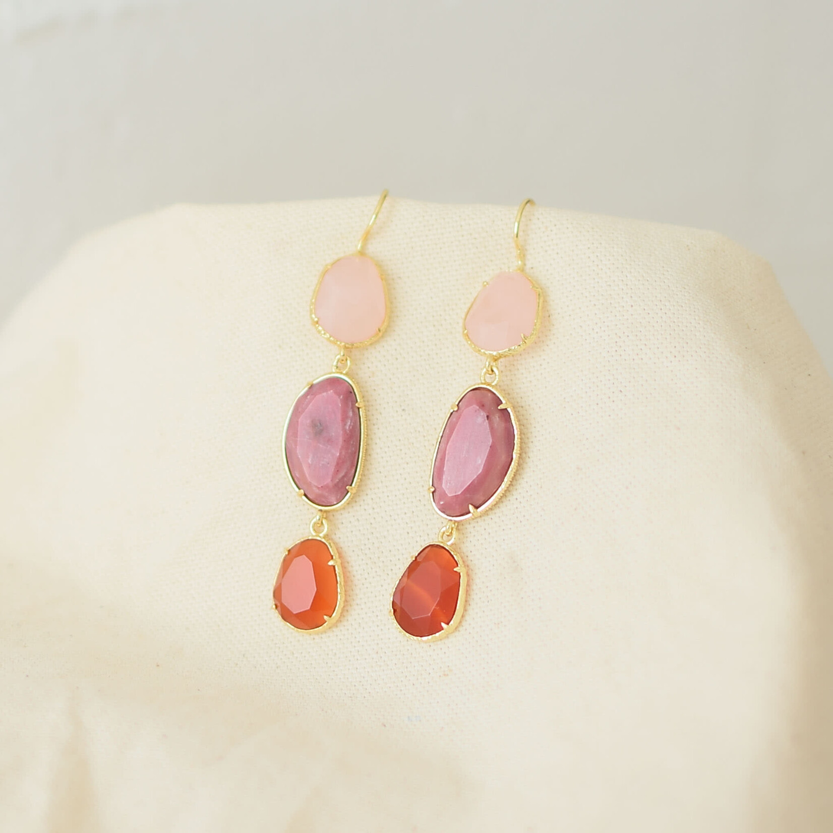 Boucles pendantes 3 Pierres (acier inoxydable)