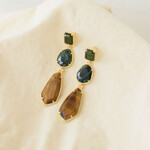 African Turquoise Dangle Earrings