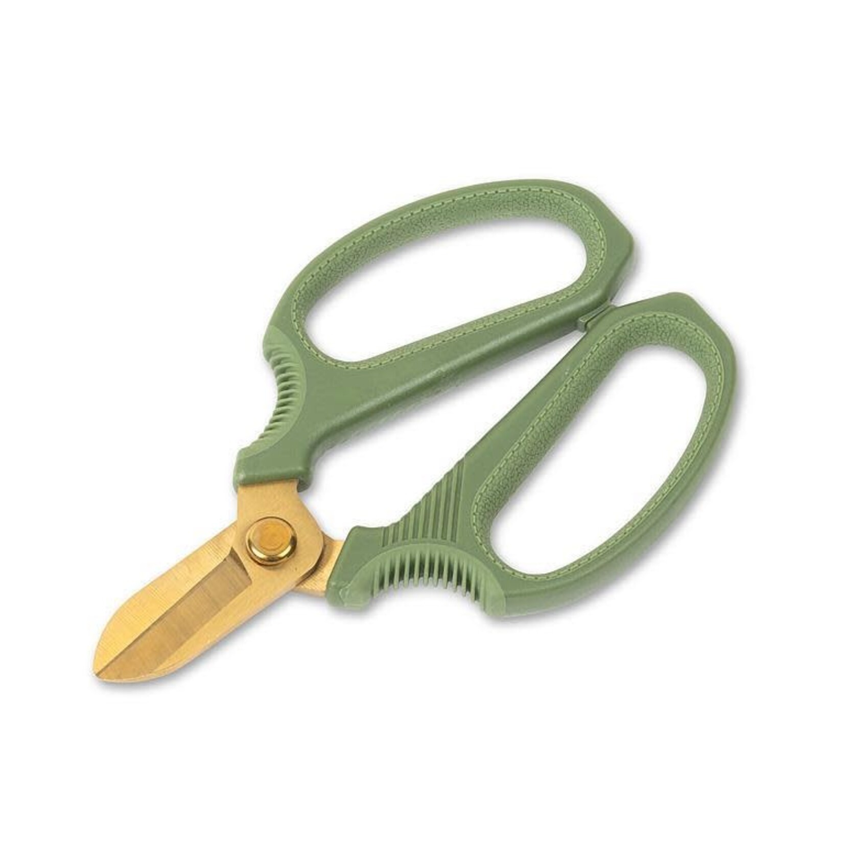Green and gold secateurs